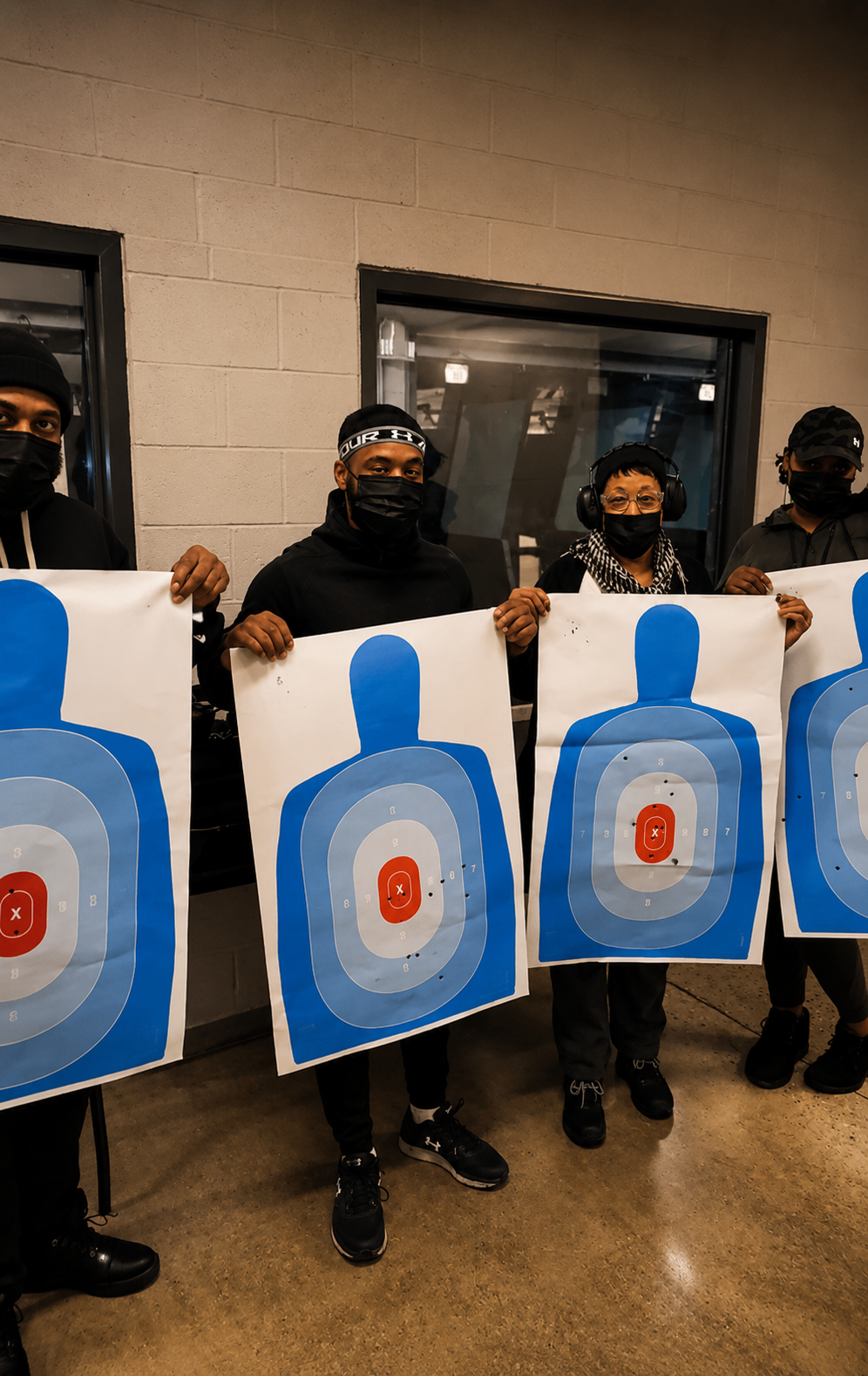 Class holding their completed targets